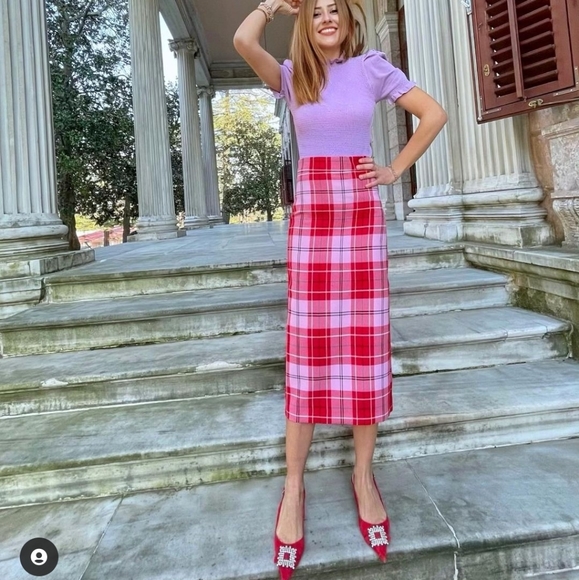 Zara plaid midi skirt - Picture 4 of 14